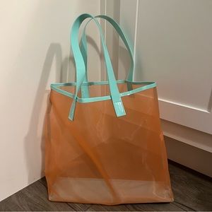 Clinique Orange Sunny Days Mesh Tote